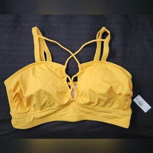 Torrid New Yellow Strappy Wire-Free Cross Front Bikini Top Size 1